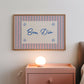 Bom Dia Pink Striped Horizontal Art - Digital Print