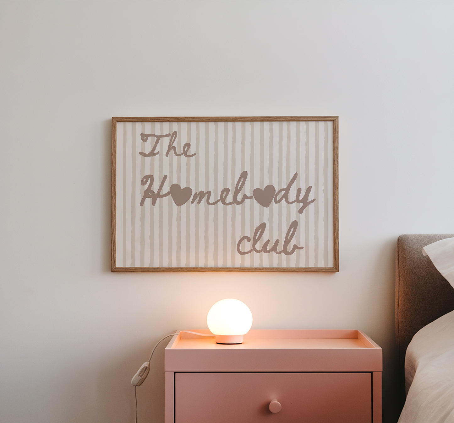 The Homebody Club Beige Striped Print - Digital Print