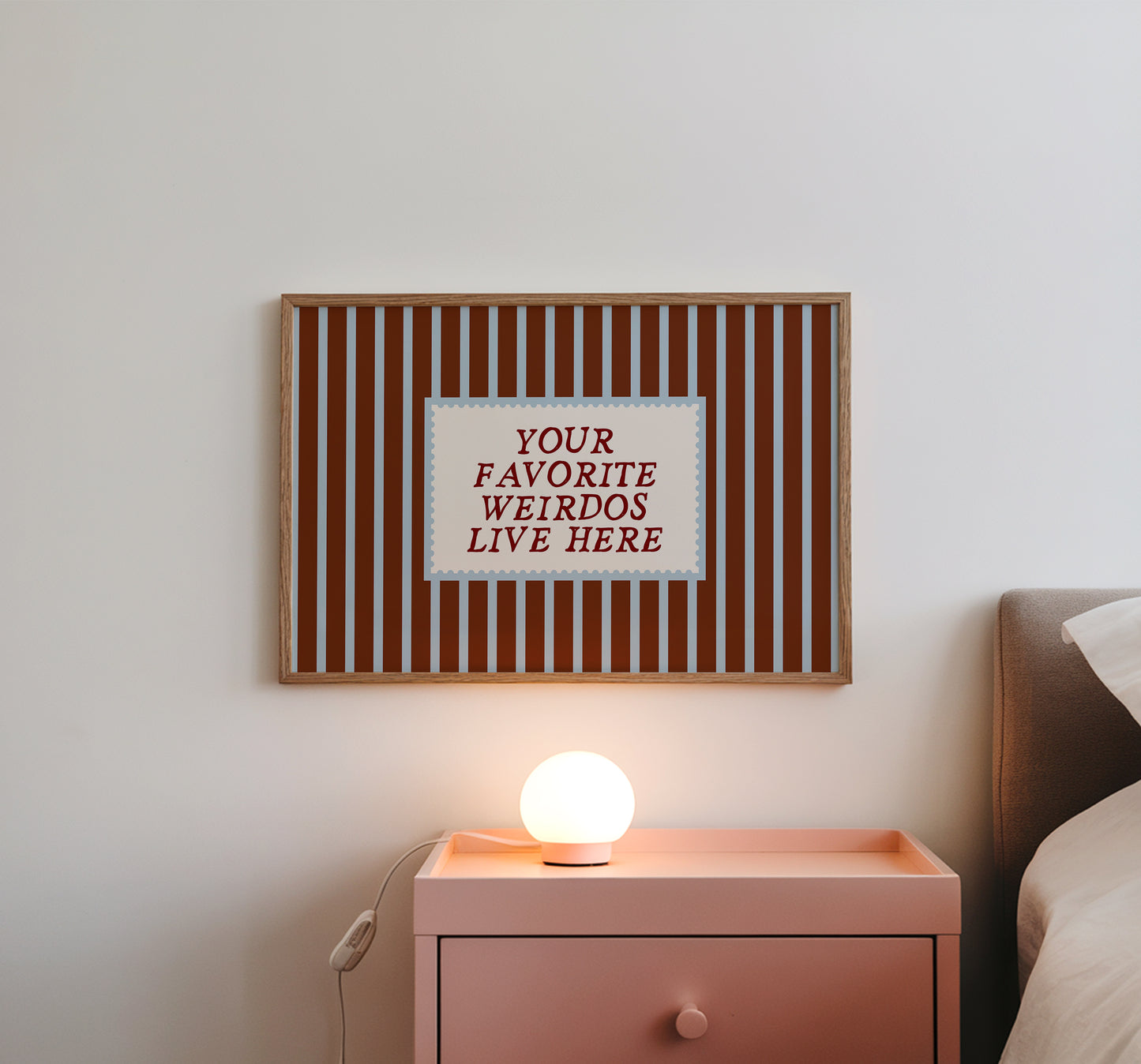 Your Favorite Weirdos Live Here Striped Welcome Art - Digital Download