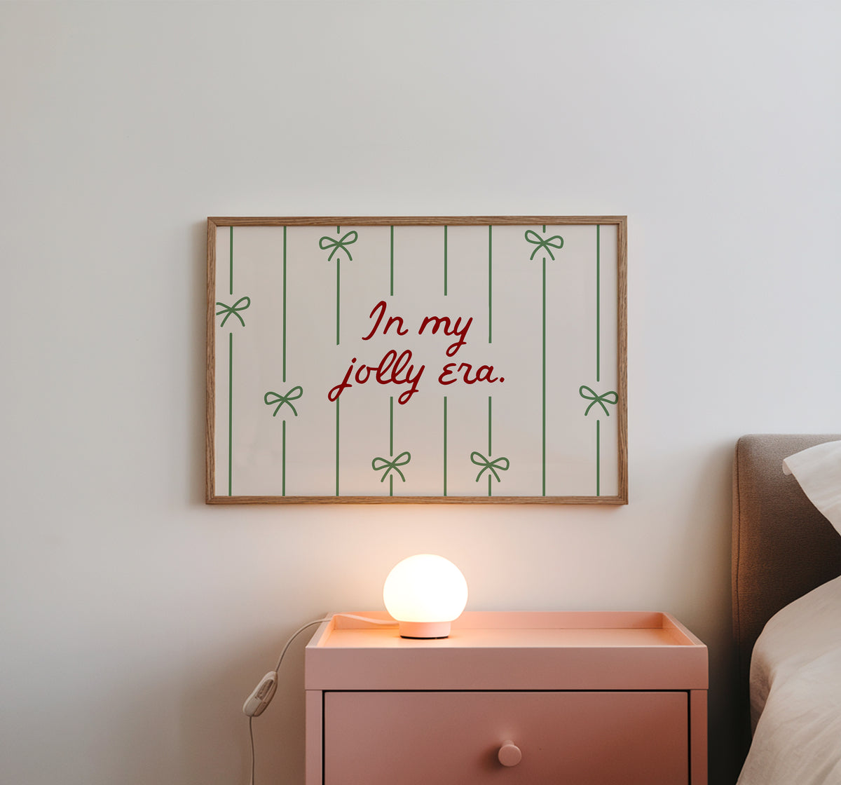 In My Jolly Era | Green Striped Bow Print