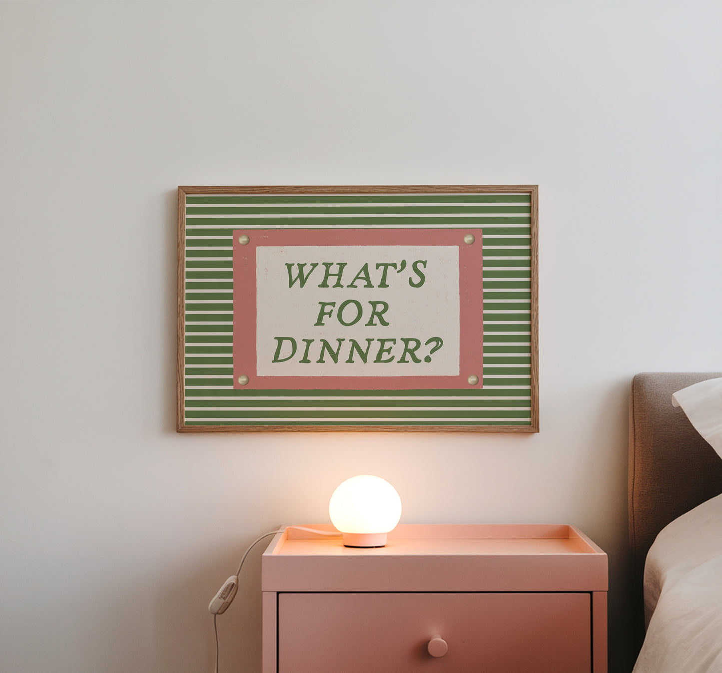What's For Dinner Striped Print -  Digital Print ( Horizontal
