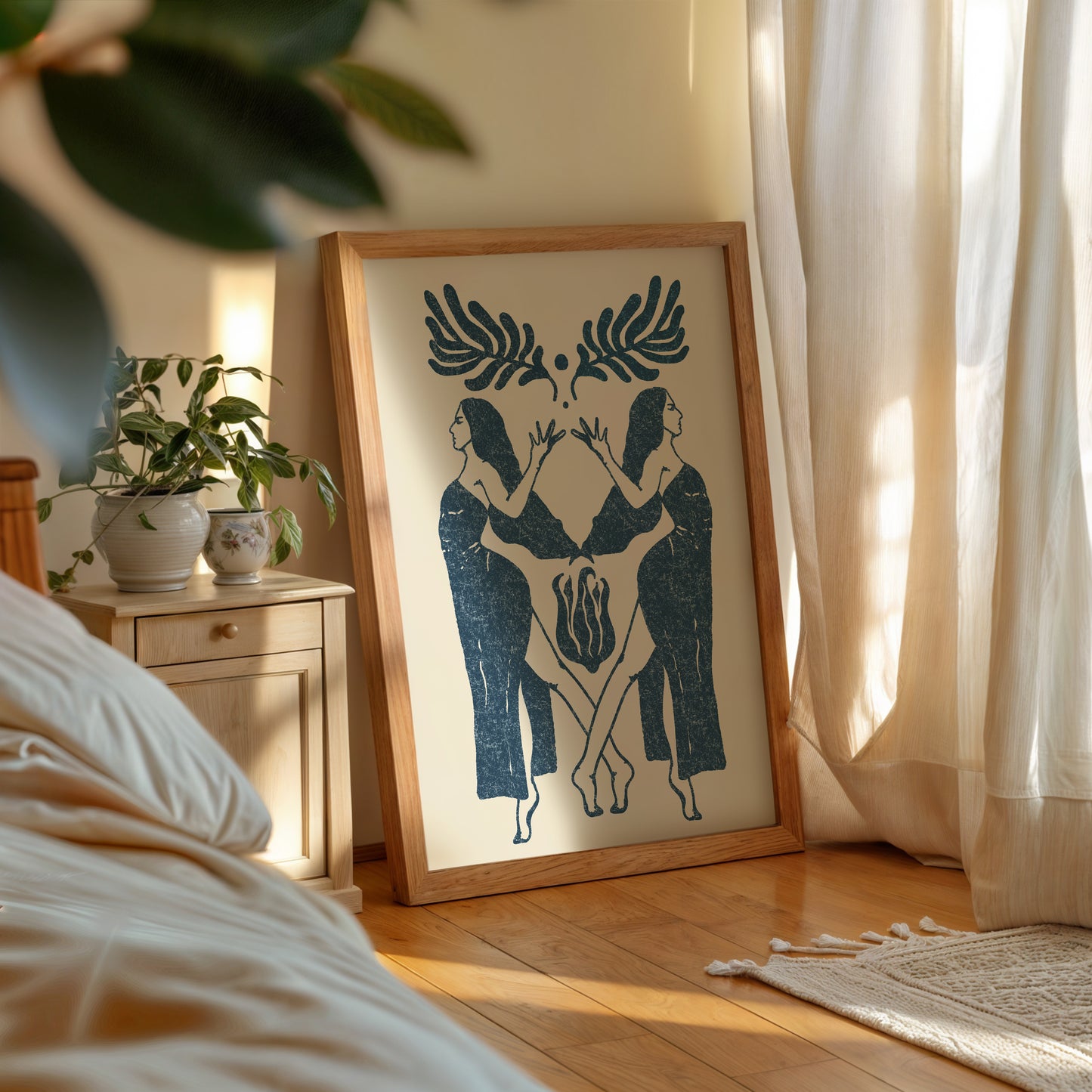 Celestial Sisters Blue Print - Digital Print