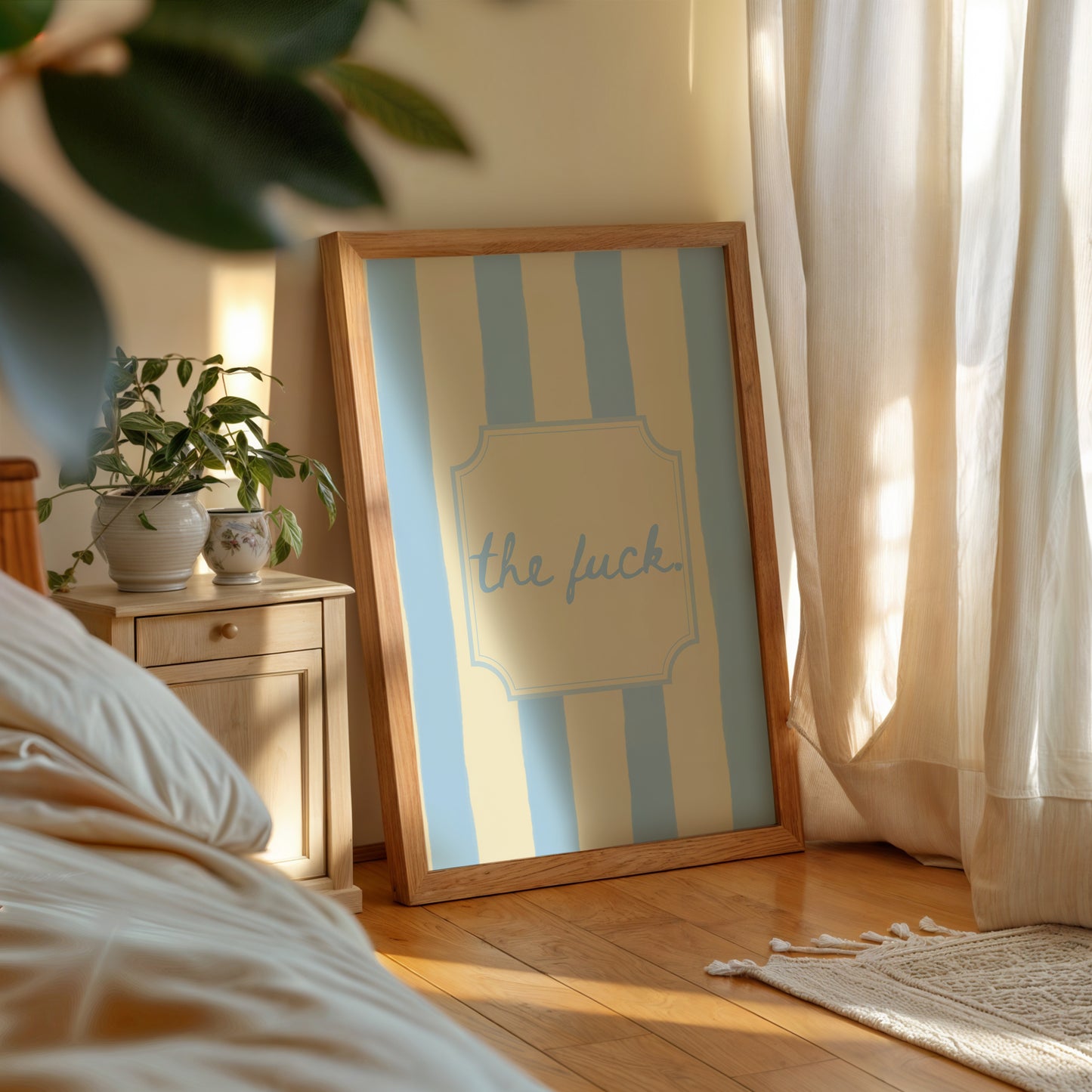The Fuck Pastel Funny Striped Art - Digital Print