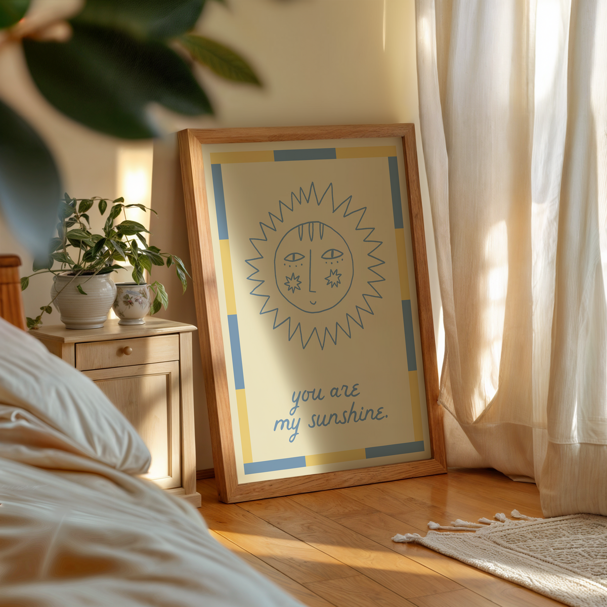 You Are My Sunshine Print | Blue and Yellow