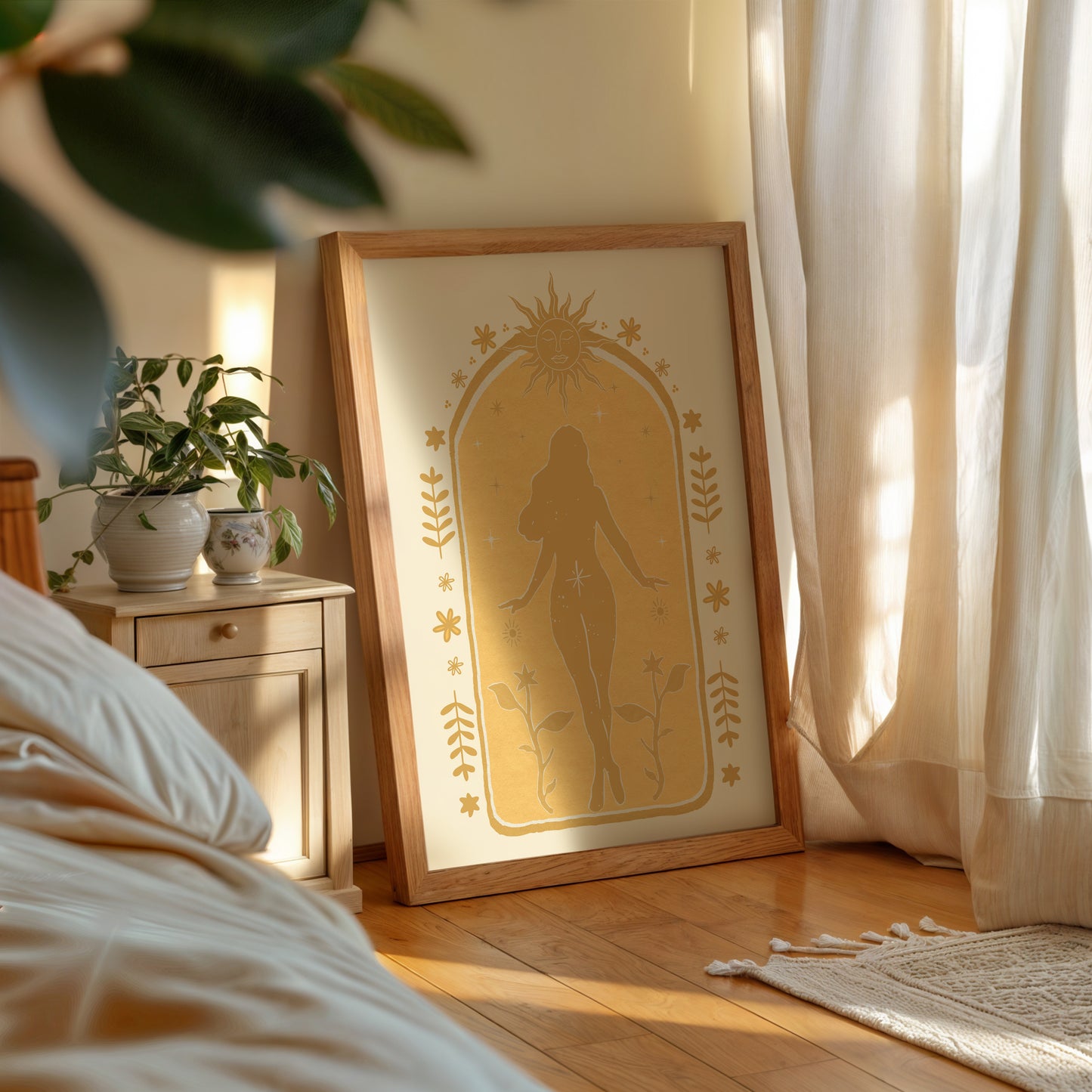 Yellow Sun Goddess Artwork - Digital Print