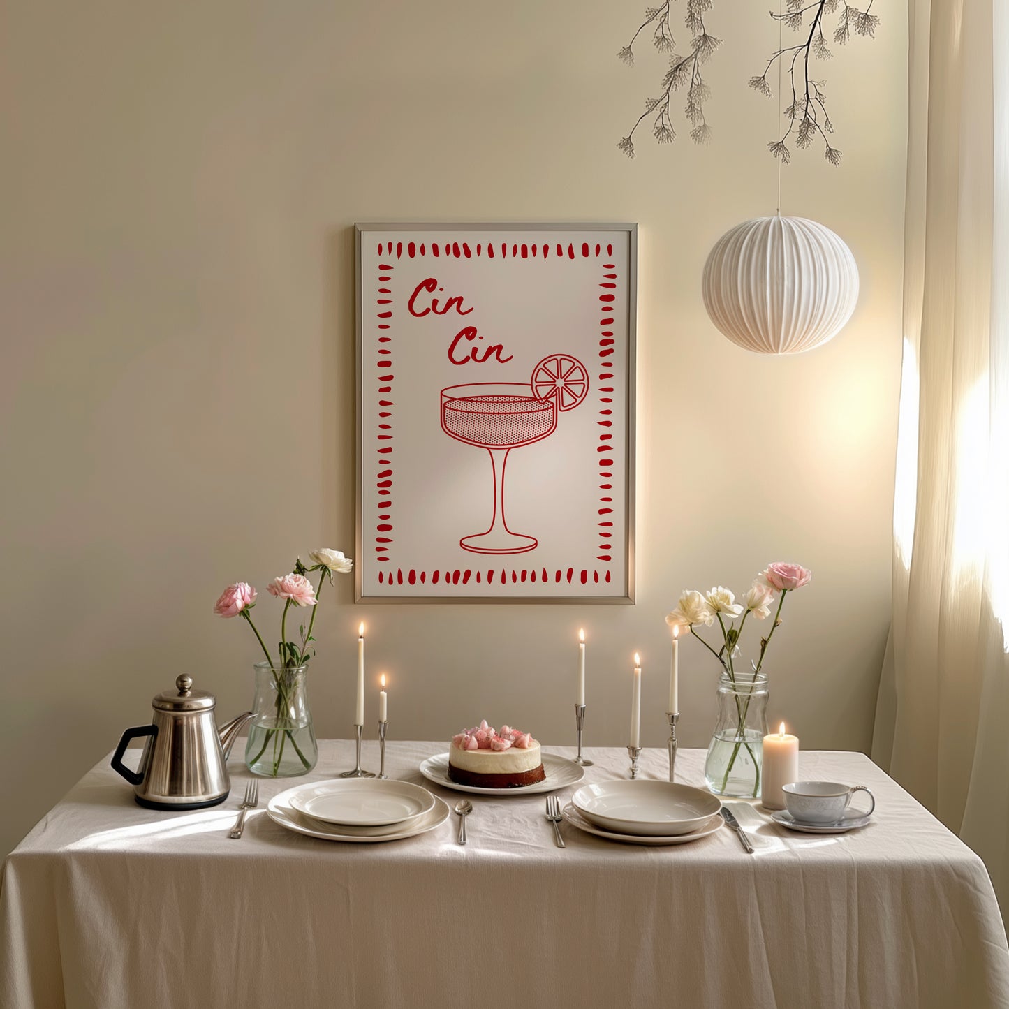 Red & Pink Trendy Gallery Set of 5 - Digital Print