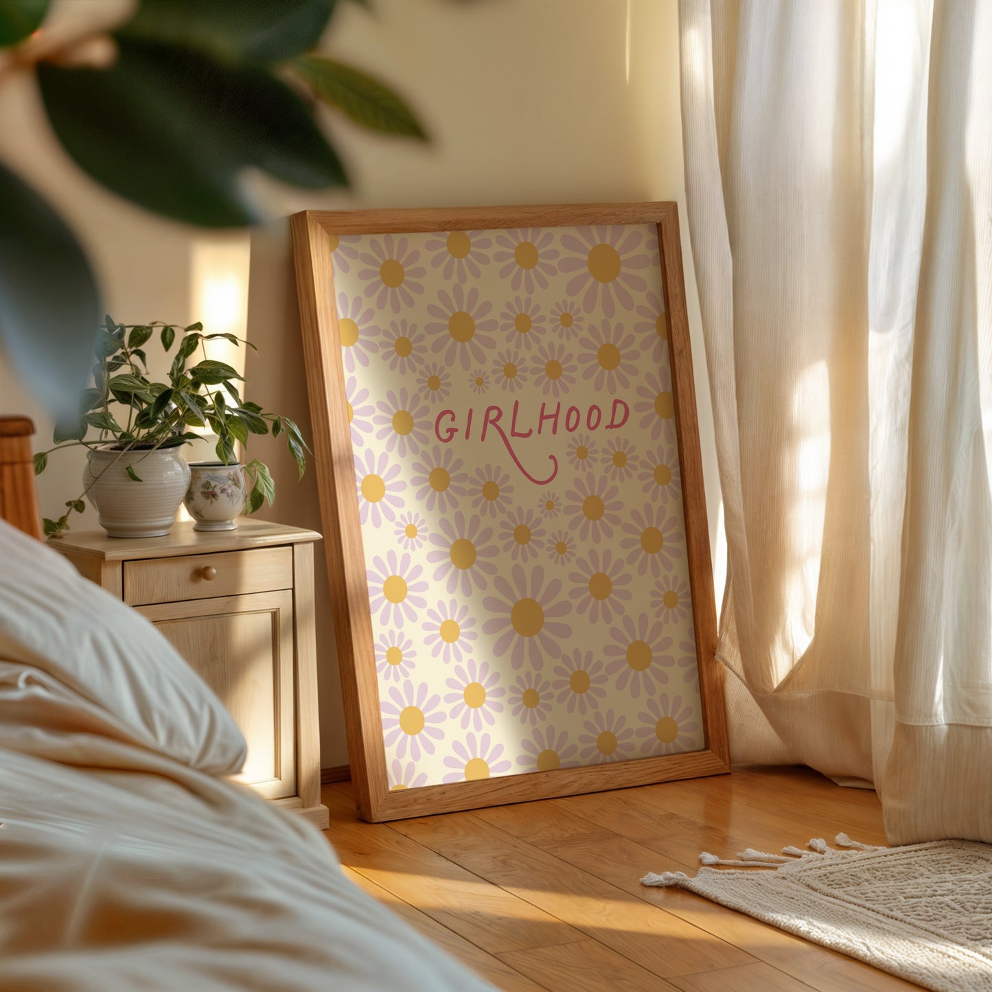 Pink Floral Girlhood Print - Digital Print