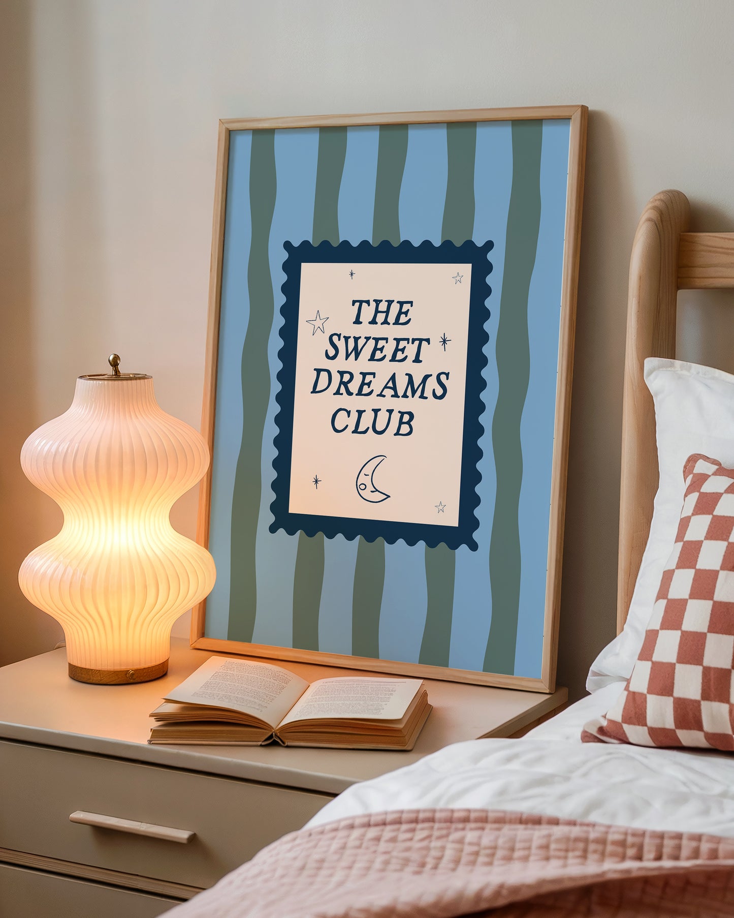 Blue & Green Sweet Dreams Club Art - Digital Print