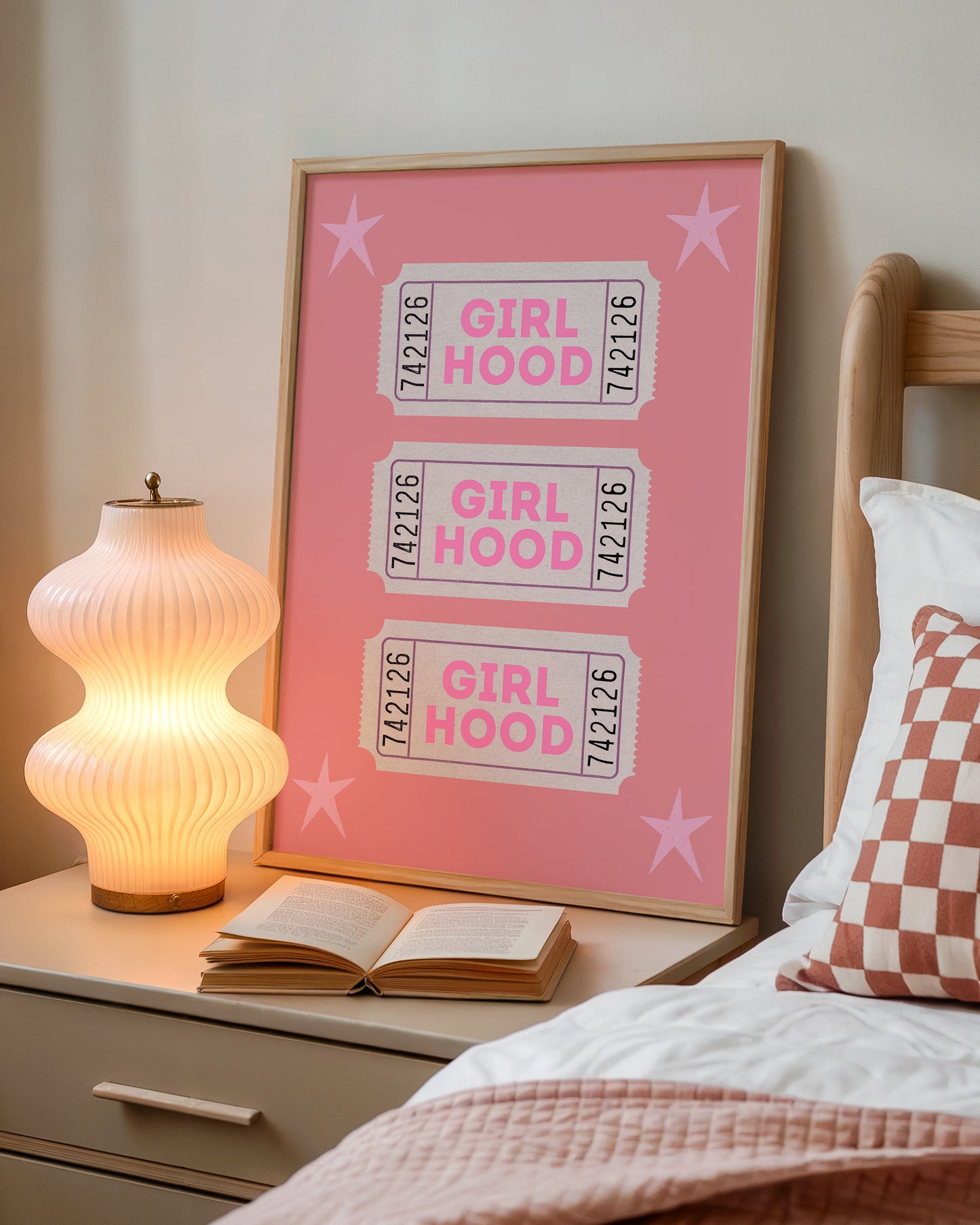 Pink GirlHood Ticket Print - Digital Print