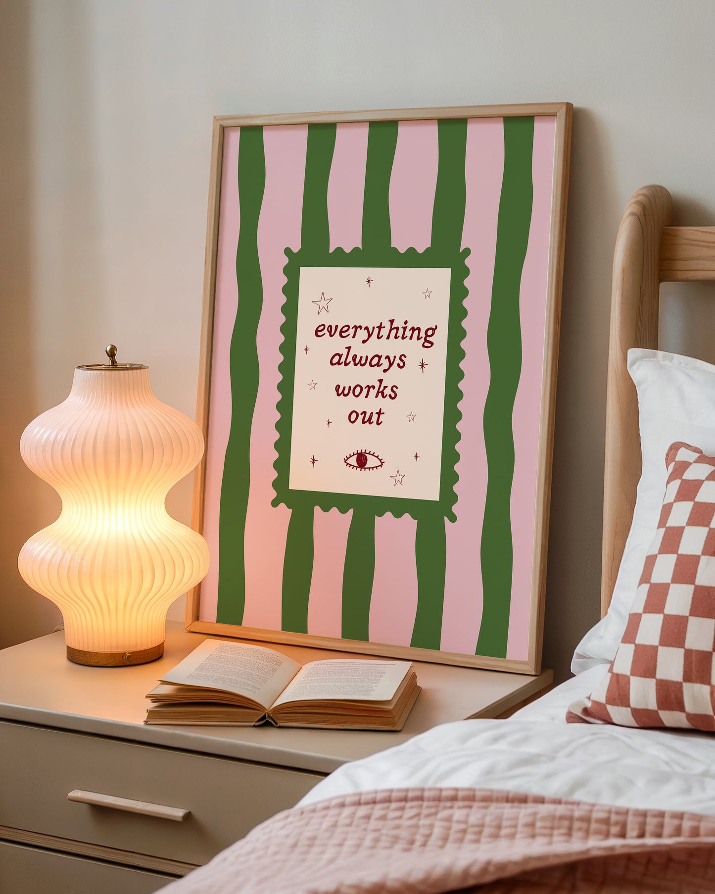 Everything Always Works Out Striped Print -  Digital Print