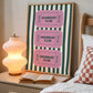 The Homebody Club Pink & Green Striped Art - Digital Print