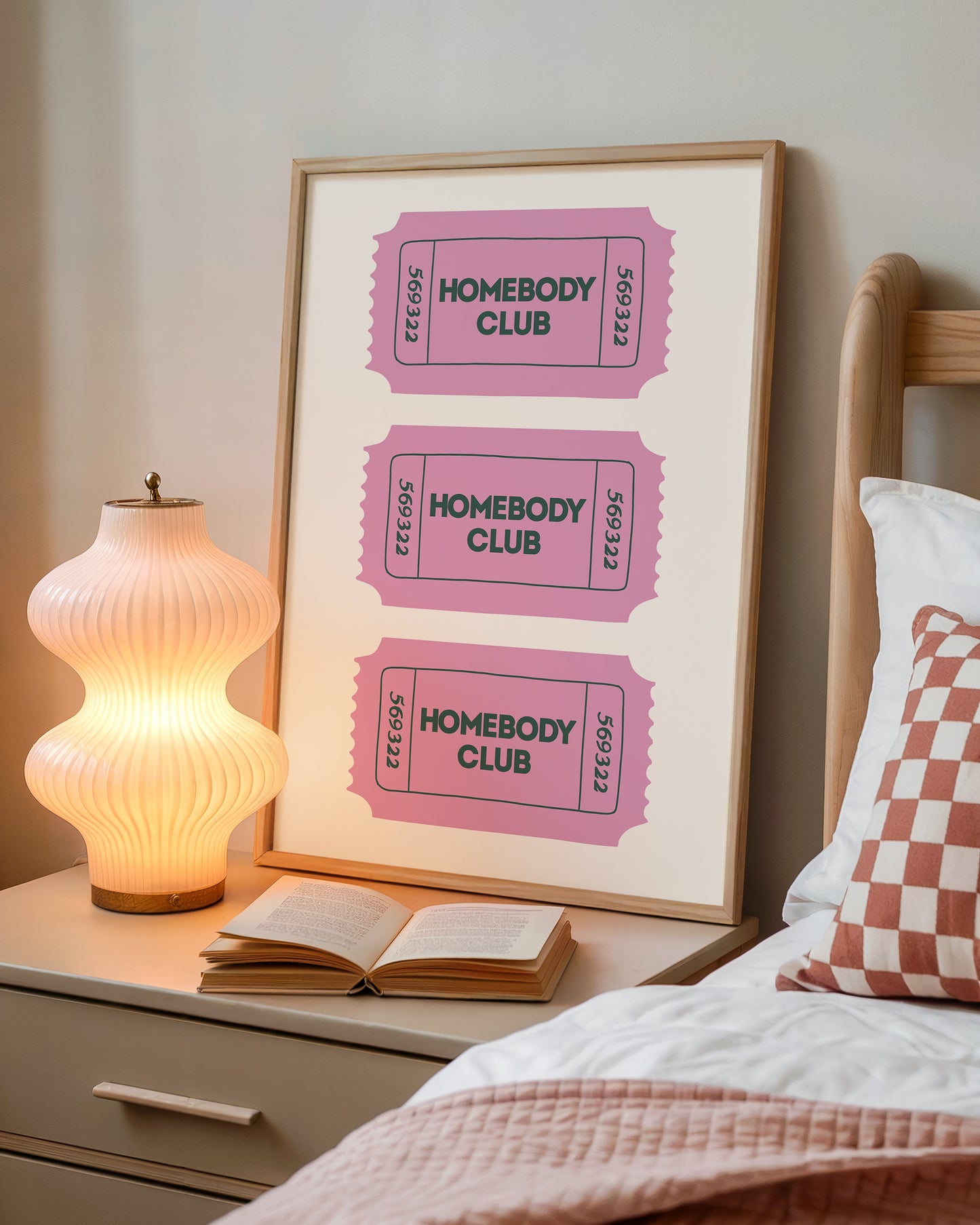 The Homebody Club Retro Ticket Sign - Digital Print
