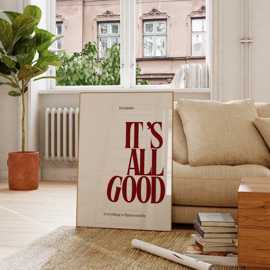 Red " It's All Good " Print