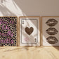 Leopard Art Set of 3 | Leopard Lips | Leopard Heart Playing Card | You're Like Really Pretty Print