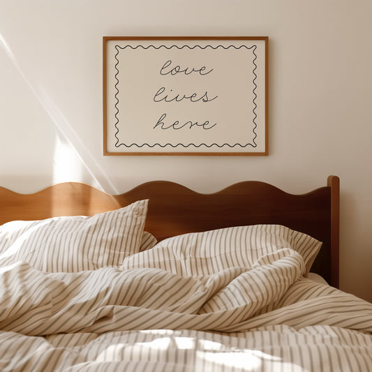 Love Lives Here Landscape Print | Minimalist Wall Art