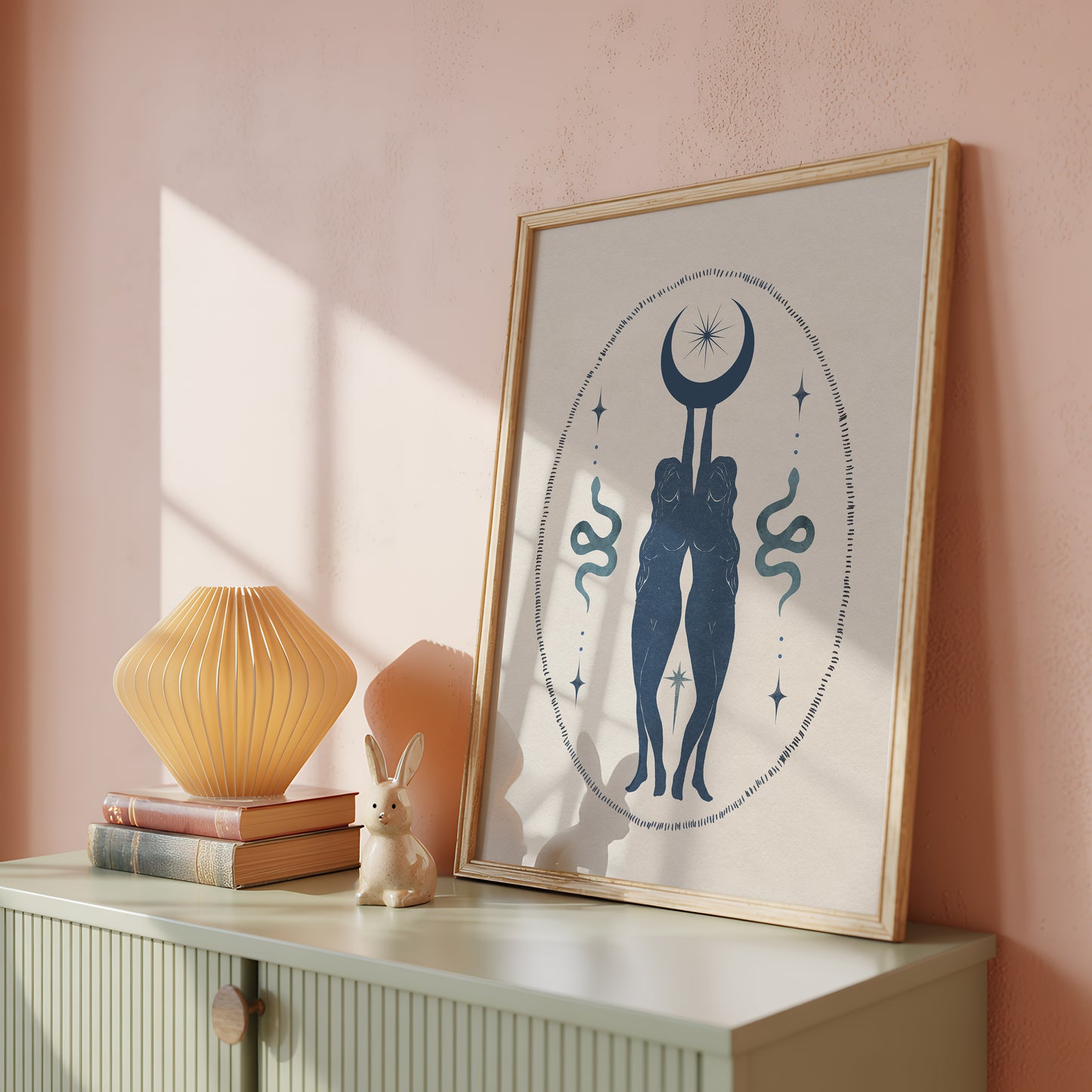 Celestial Sisters Blue Print - Digital Print