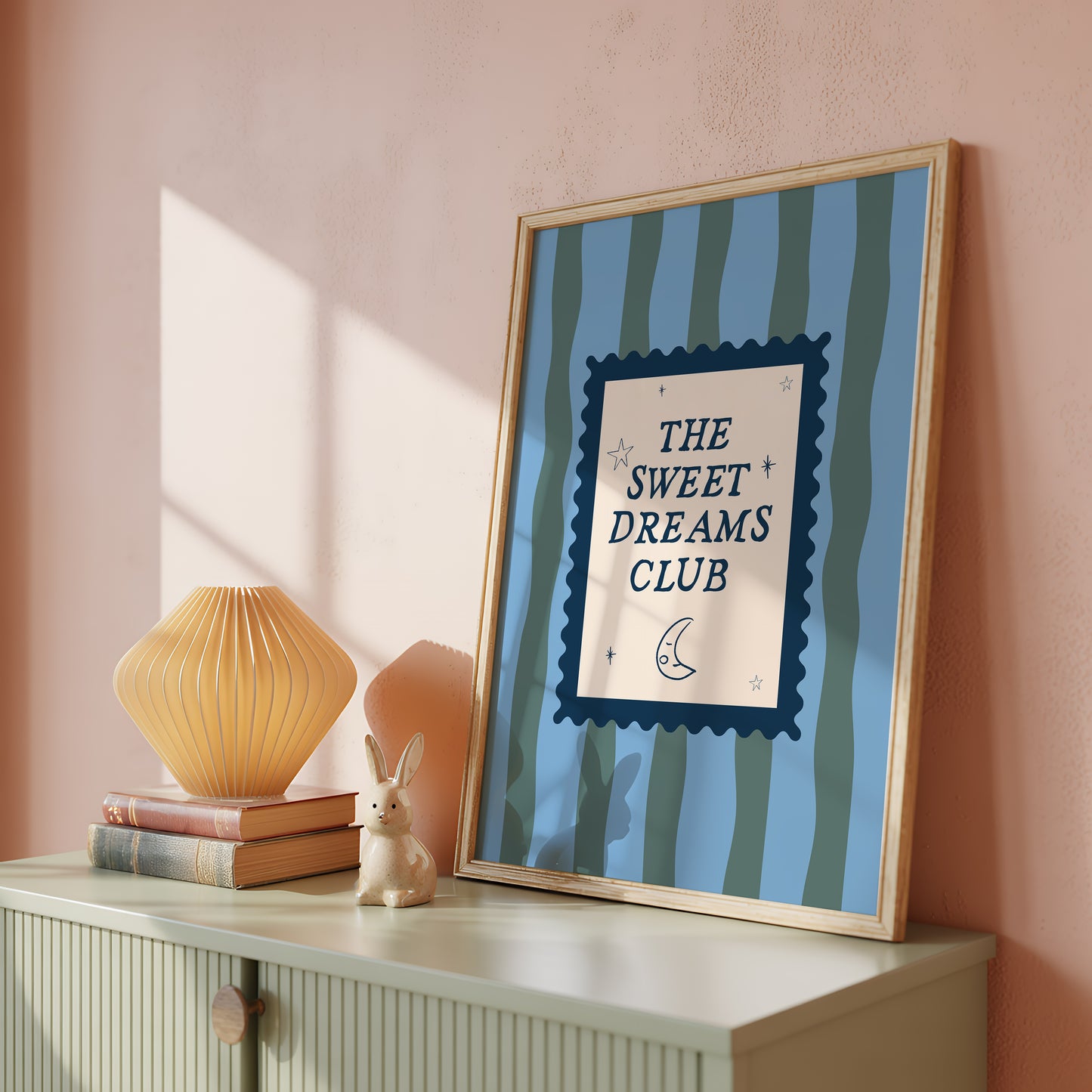 Blue & Green Sweet Dreams Club Art - Digital Print