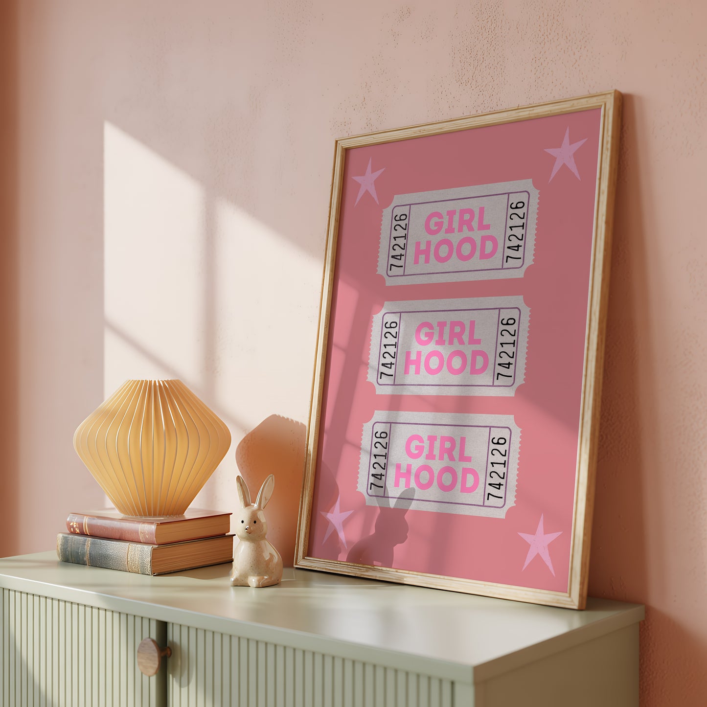 Pink GirlHood Ticket Print - Digital Print