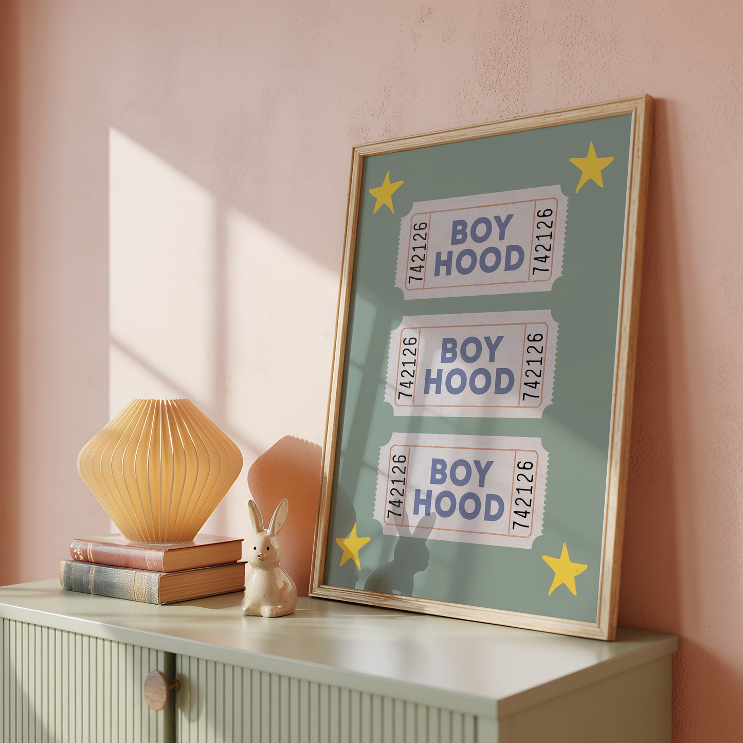 Blue BoyHood Ticket Print - Digital Print