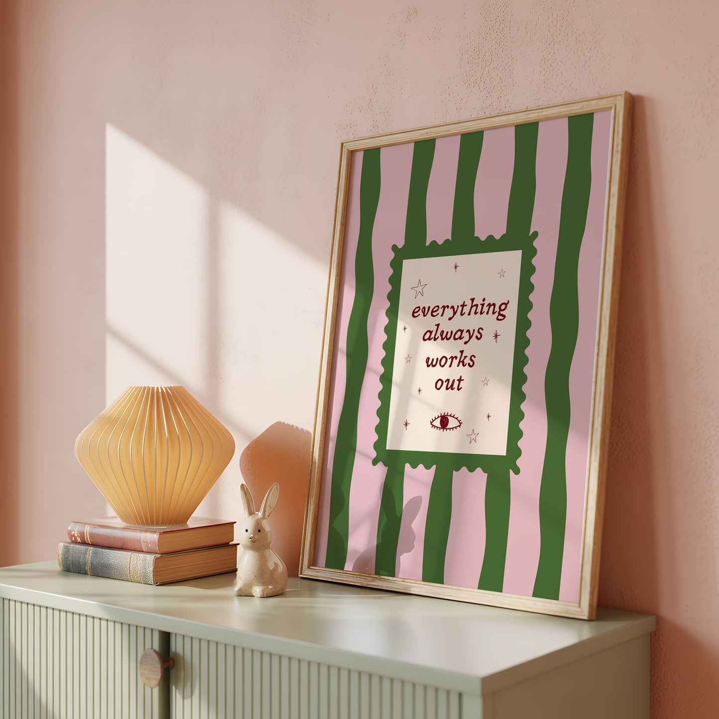 Everything Always Works Out Striped Print -  Digital Print