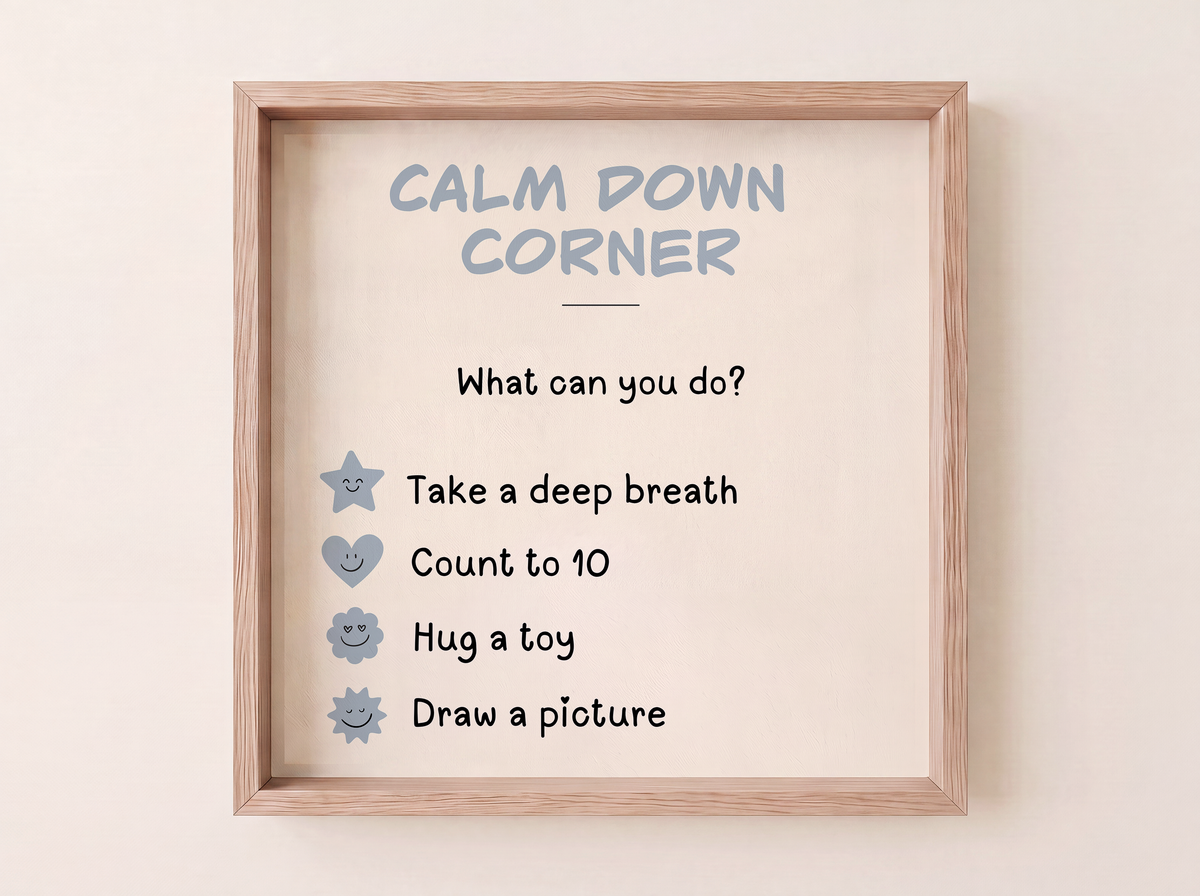 Calm Down Corner Print | Neutral Cream