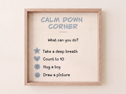 Calm Down Corner Print | Neutral Cream