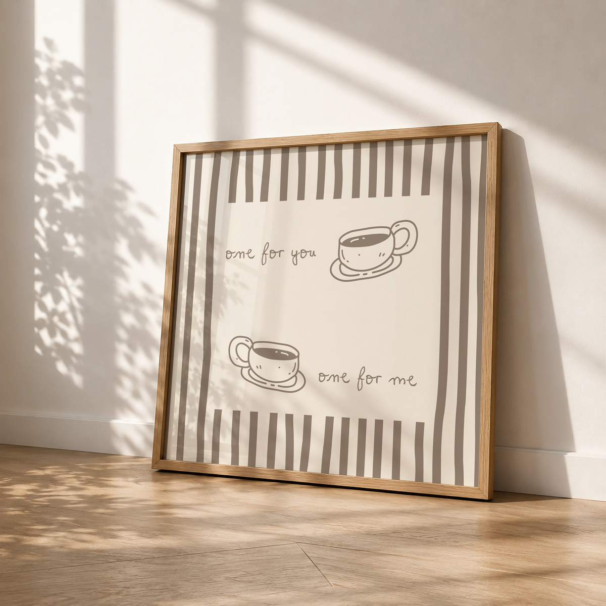 One For You, One For Me | Coffee Cups Striped Print