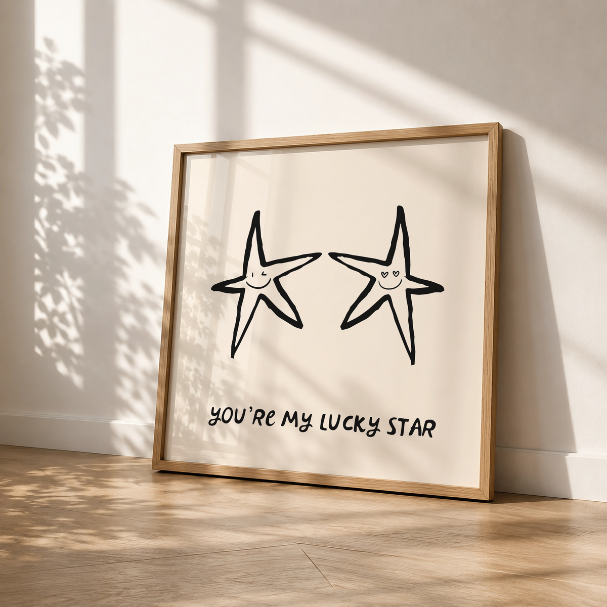 You're My Lucky Star Print | Black Line Art