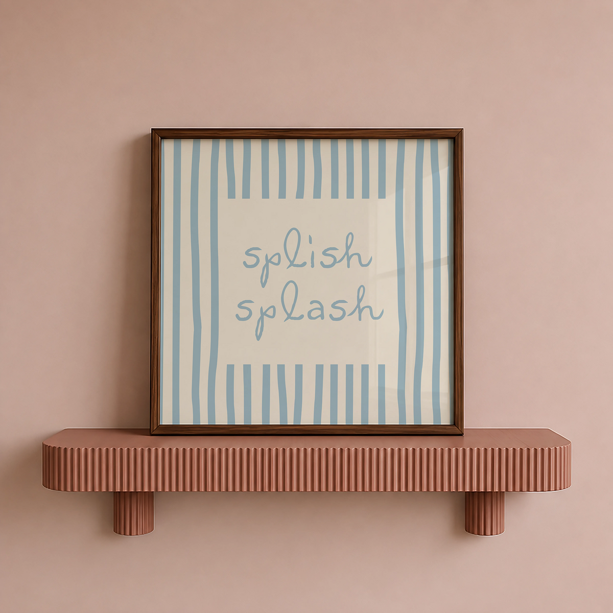 Splish Splash | Blue Striped Bathroom Print
