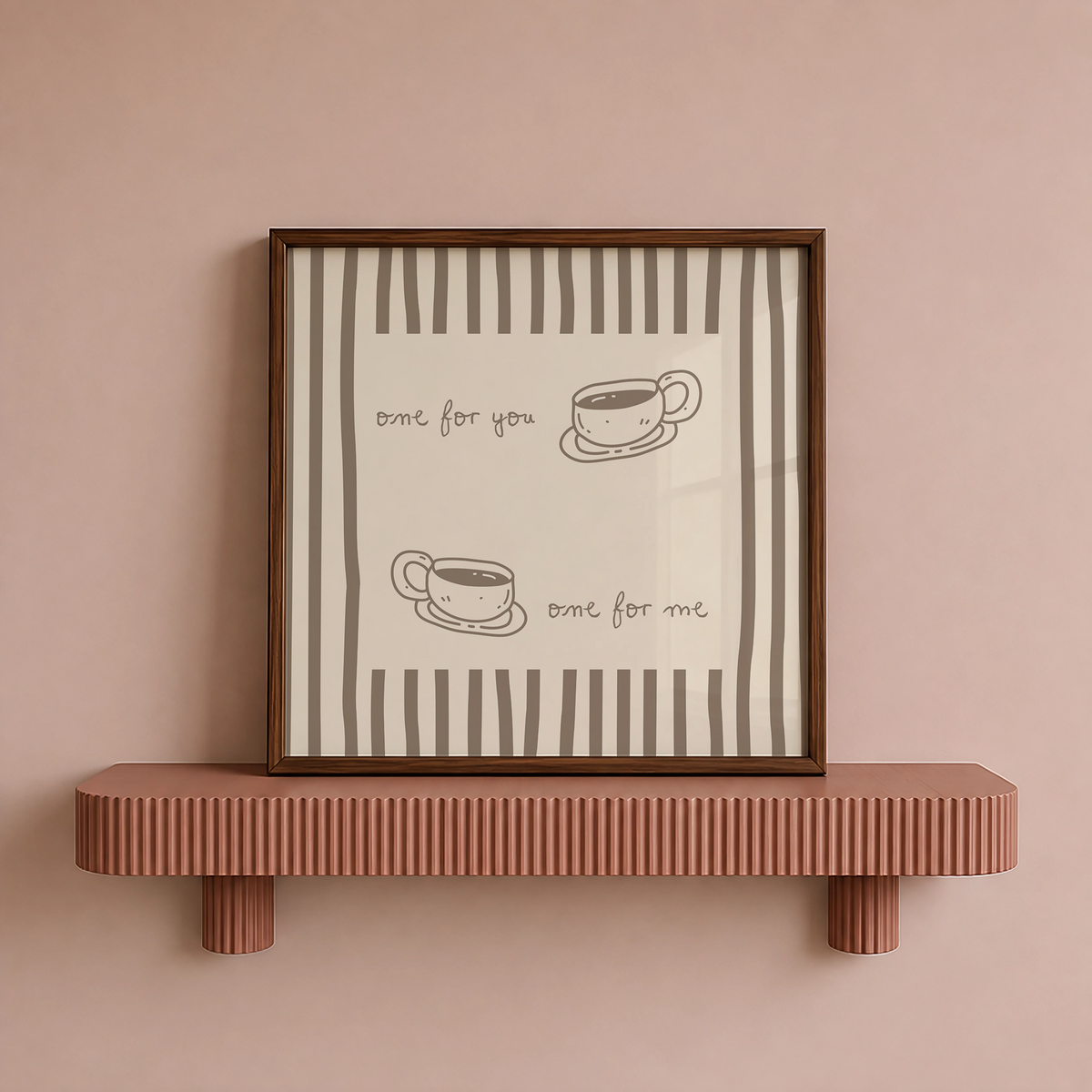 One For You, One For Me | Coffee Cups Striped Print