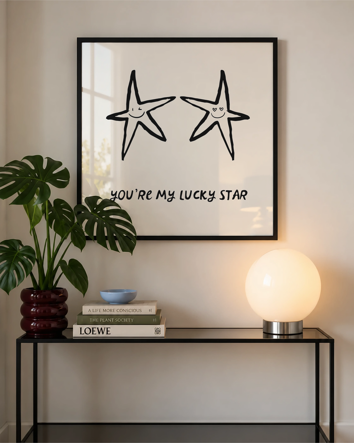 You're My Lucky Star Print | Black Line Art
