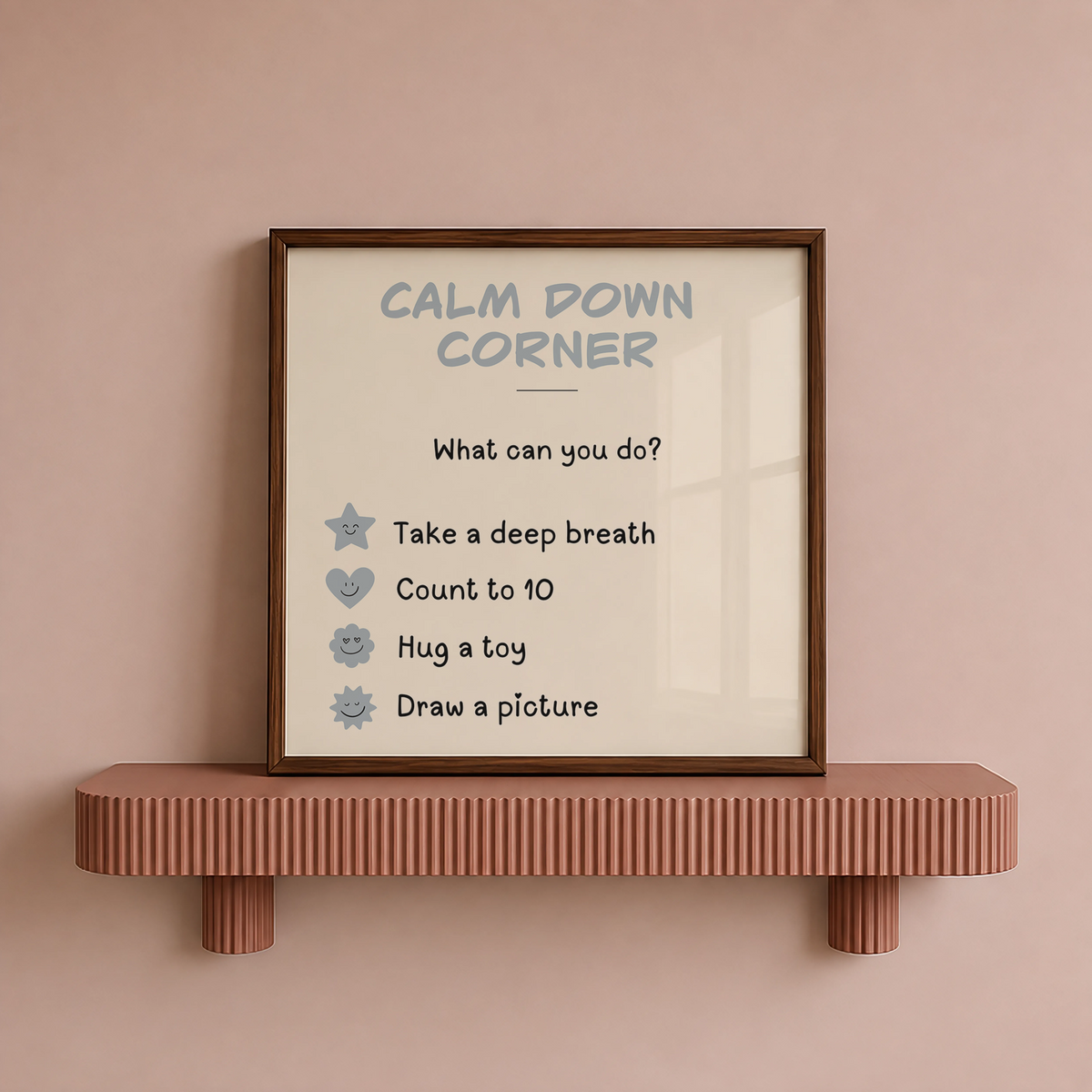 Calm Down Corner Print | Neutral Cream