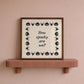 Square digital print with a cream background bordered by alternating black pumpkin and spider illustrations, framing the hand-lettered phrase "How spooky are we?" in black script.