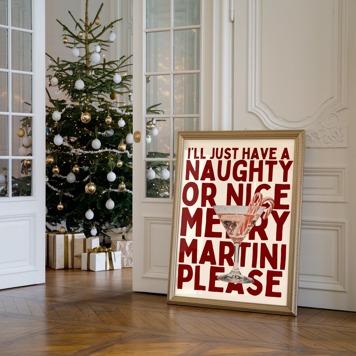 Naughty Or Night Merry Martini  - Digital Print