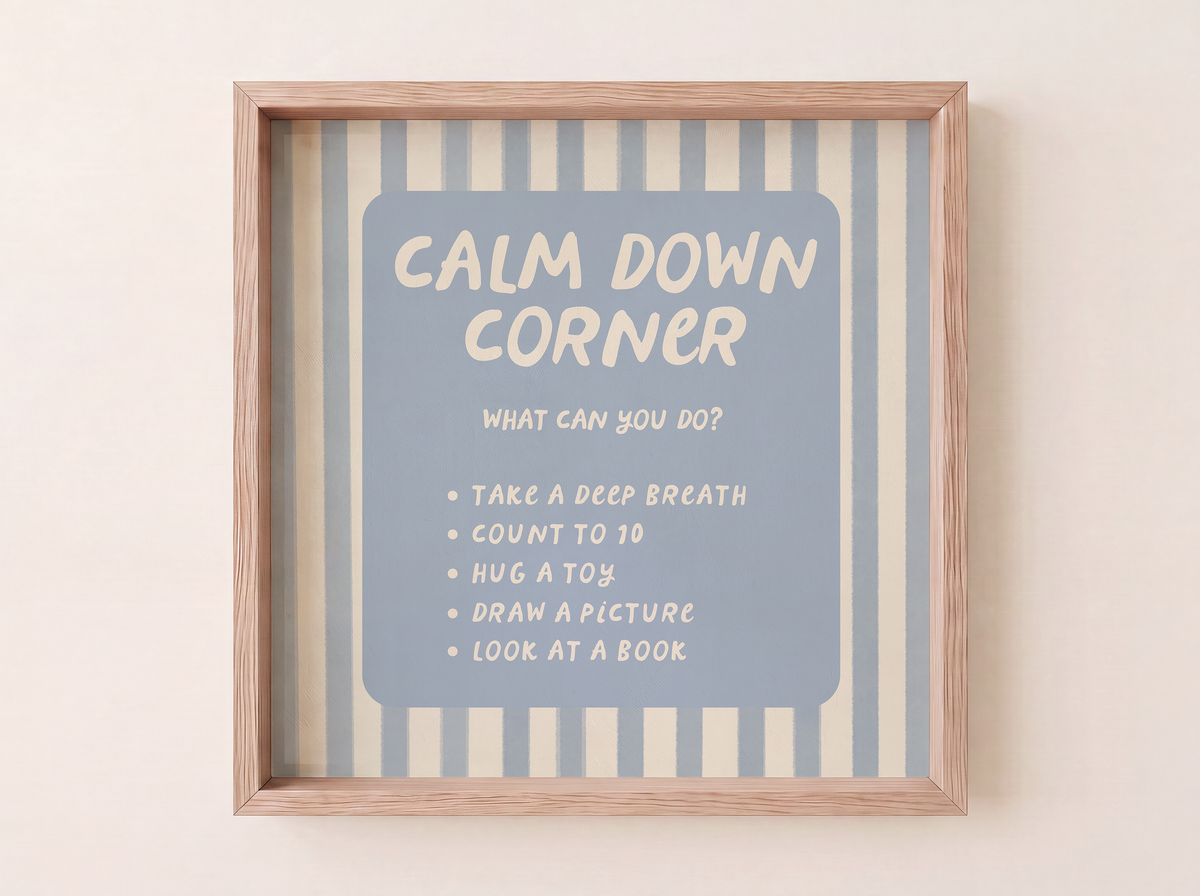 Calm Down Corner Print | Blue Striped