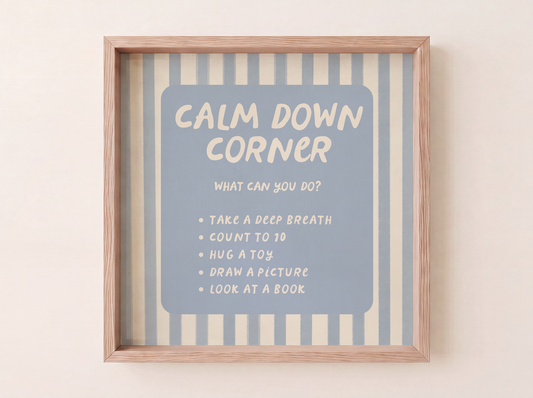 Calm Down Corner Print | Blue Striped