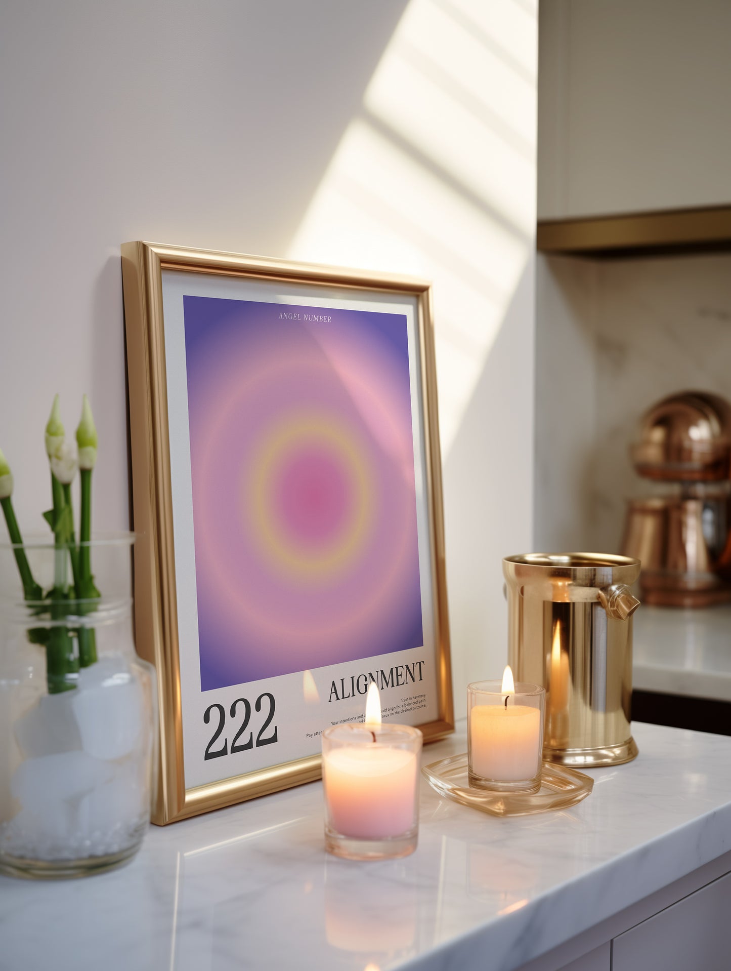 Angel Number Poster 222 Gradient Art - Digital Print