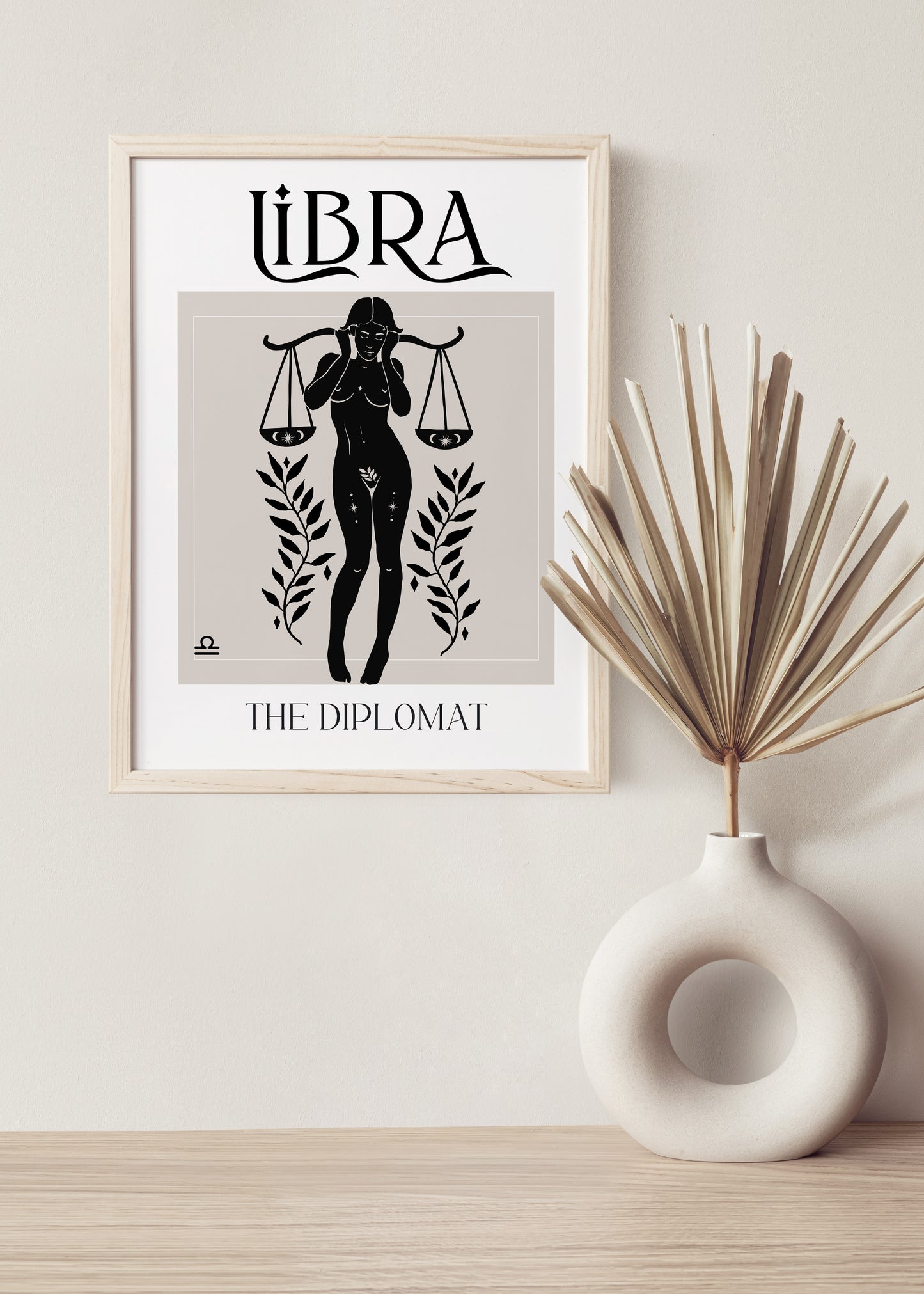 Zodiac Libra Goddess Wall Art Print, Sun Sign Art