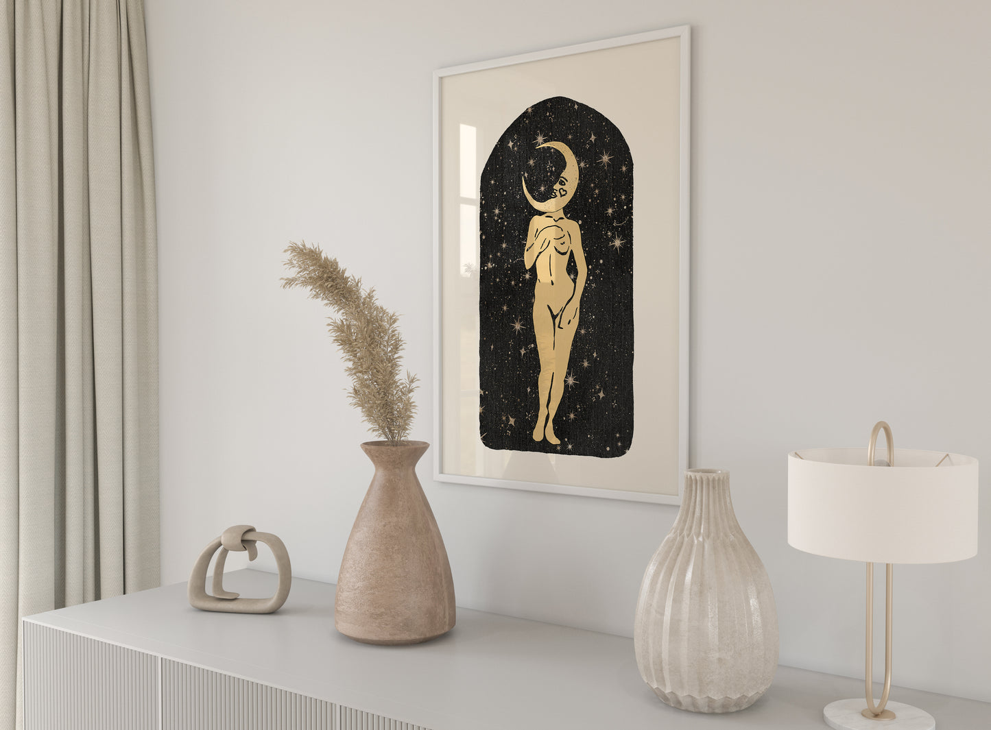 Starry Moon Goddess Sisterhood Spiritual Artwork