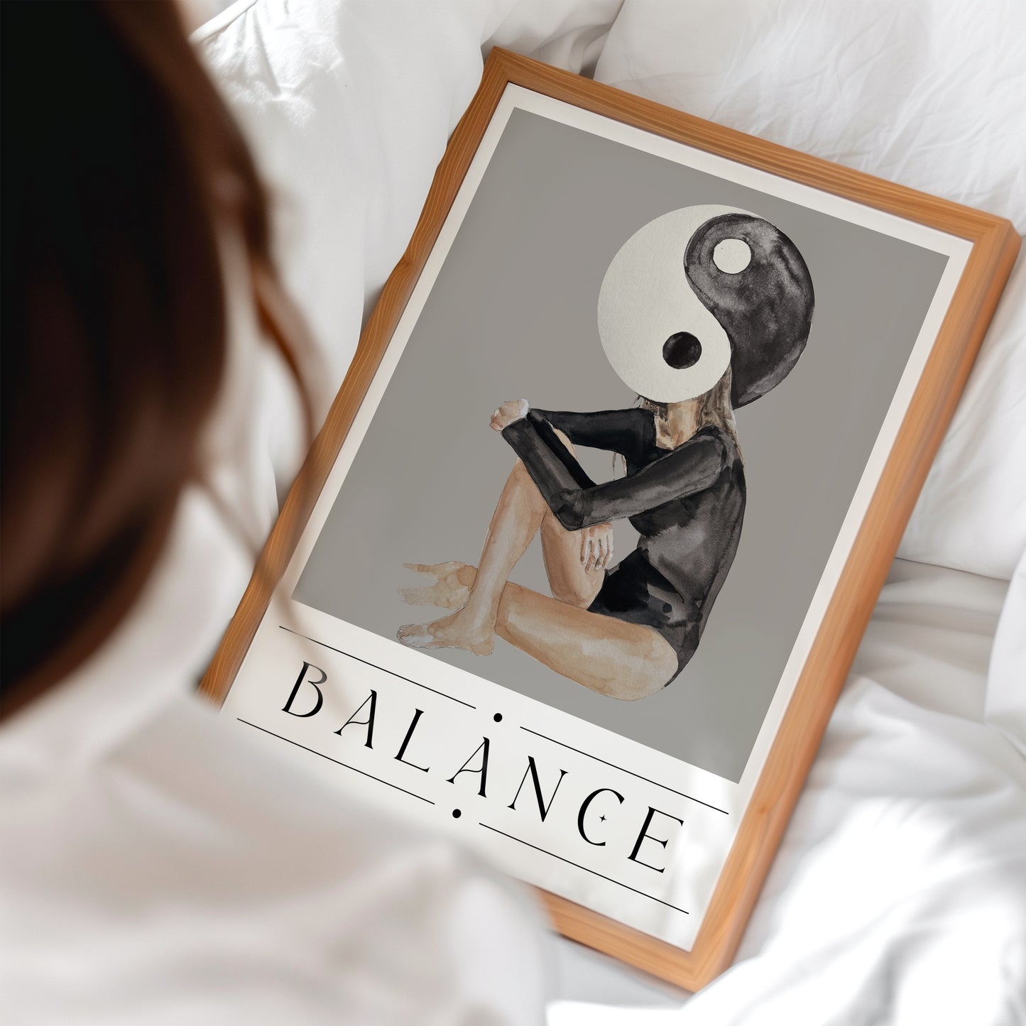 Balance Spiritual Quote Artwork, Ying Yang Wall Art, Spiritual Sayings Poster, Typography Print, Mindfulness Wall Art, Positive Affirmation