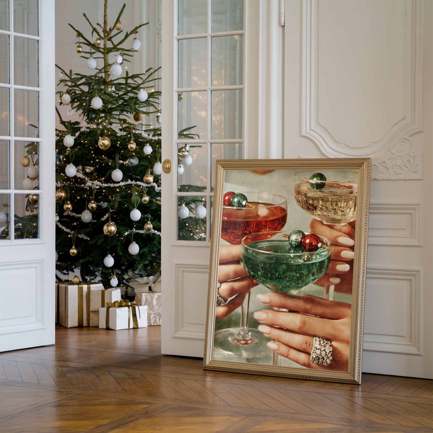 Retro Holly Jolly Christmas Cocktails - Digital Print