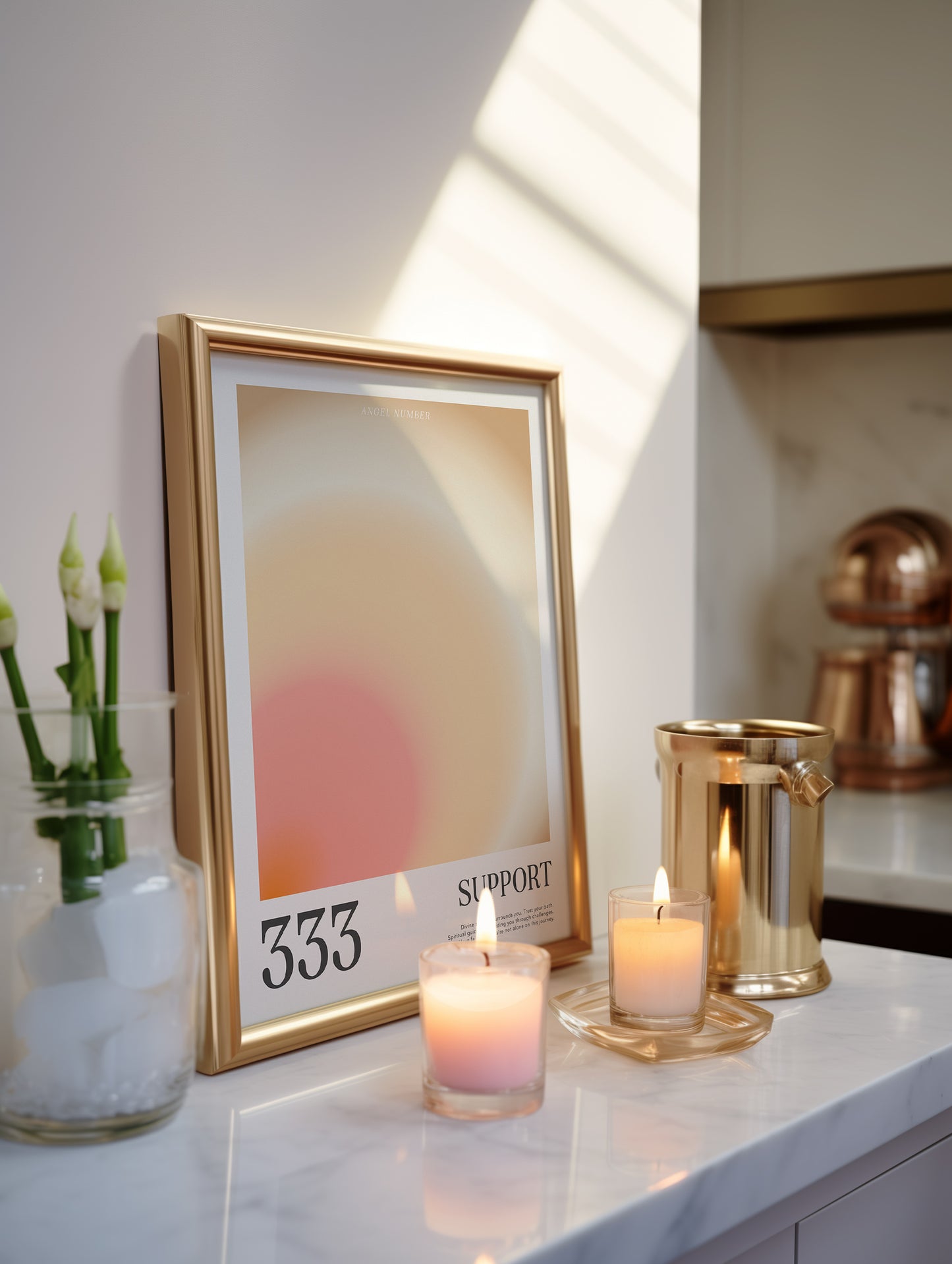 Angel Number Poster 333 Gradient Art - Digital Print