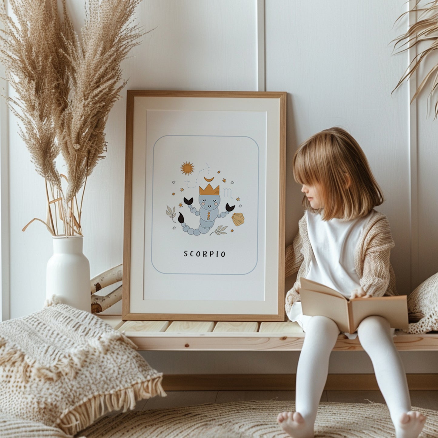 Baby Scorpio Nursery Wall Art, Zodiac Nursery Print