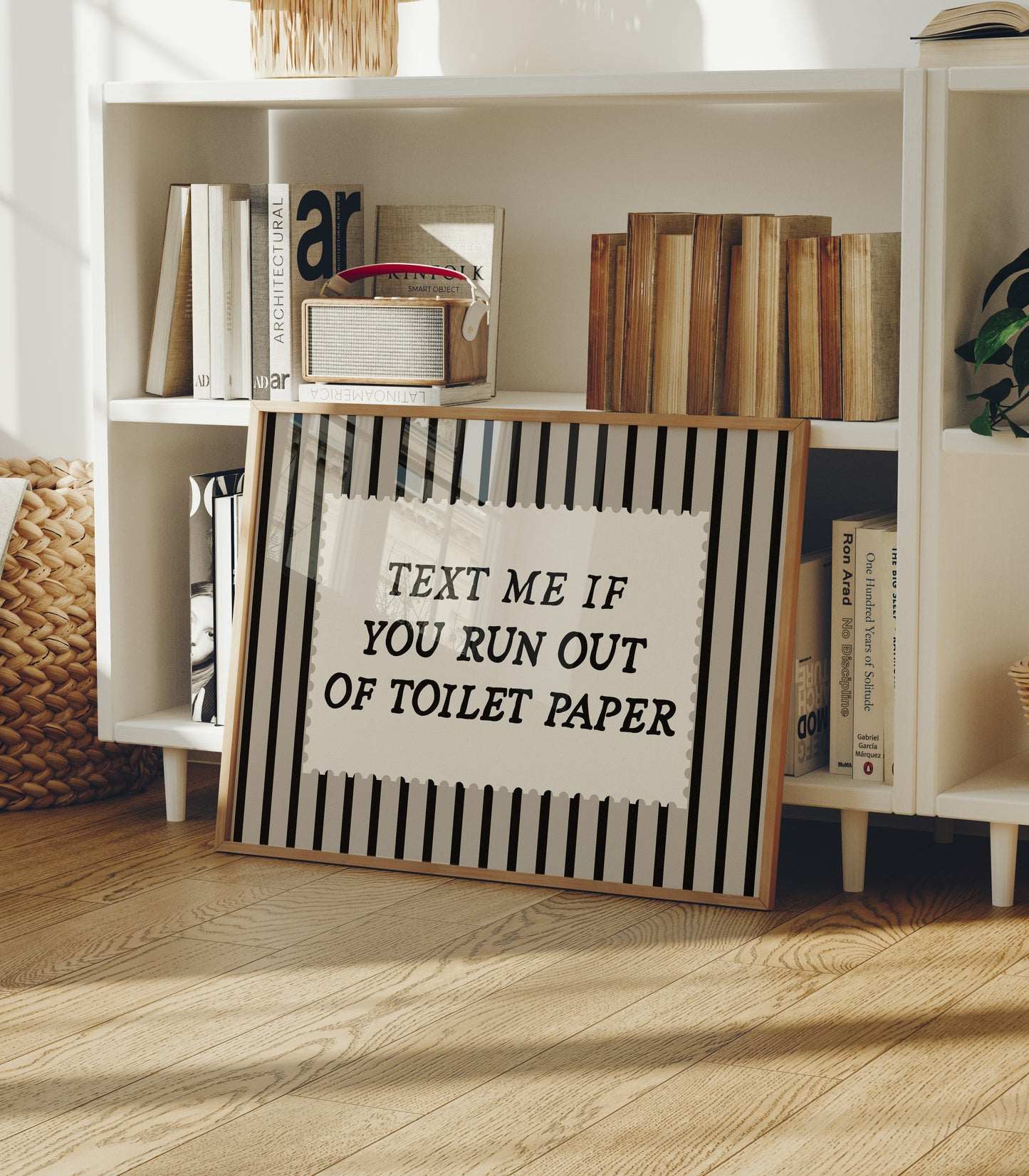 Text Me If You Run Out Of Toilet Paper Striped Print - Digital Print