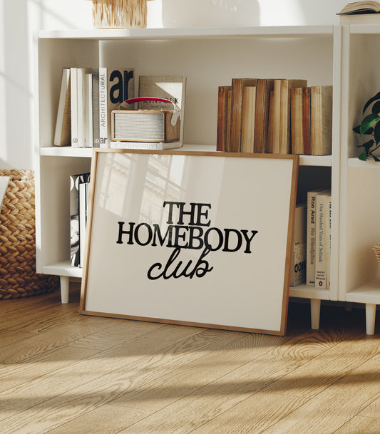 The Homebody Club Black Print | Neutral Decor - Digital Print ( Horizontal )