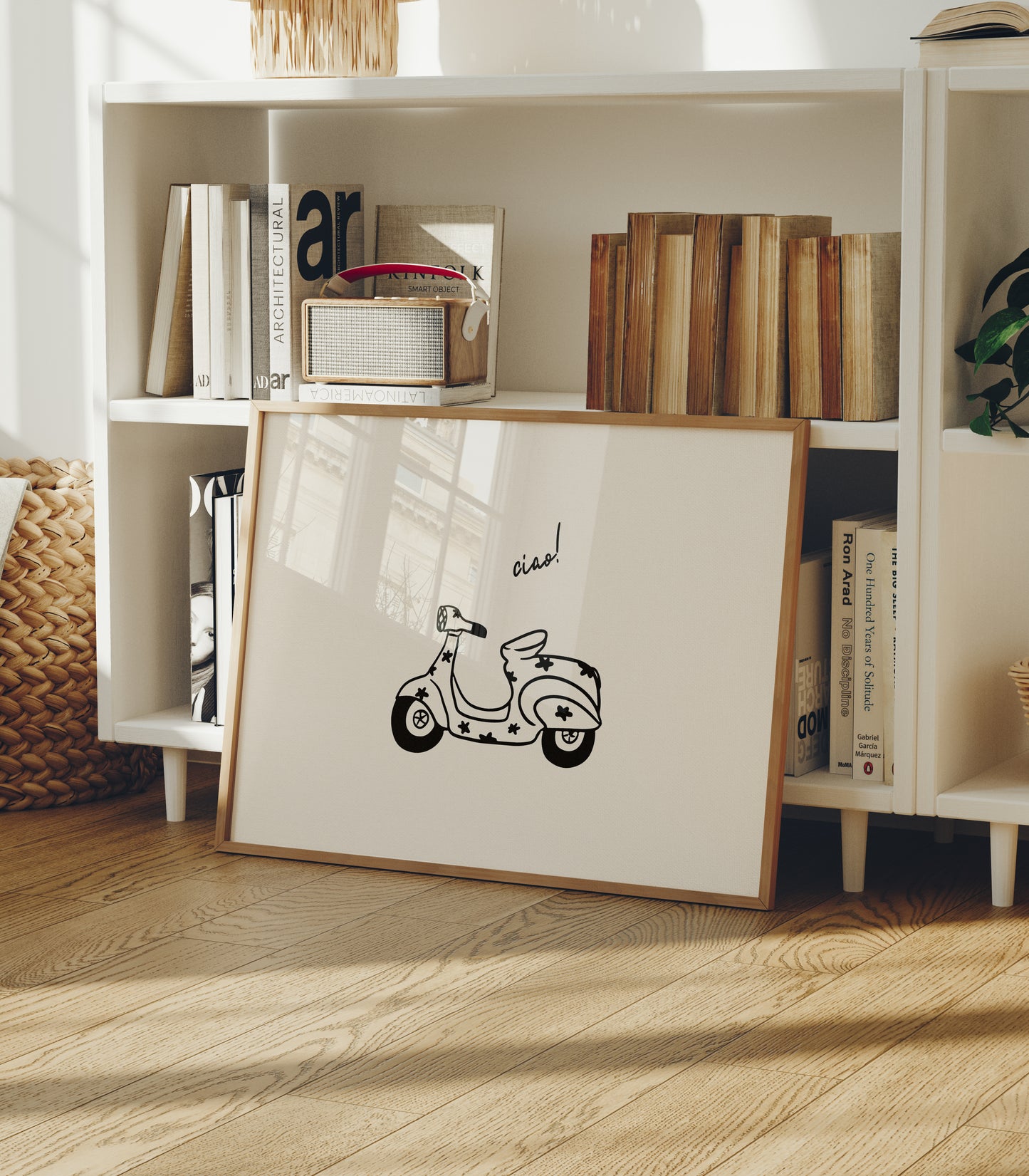 Ciao! Vespa Hand Drawn Art - Digital Print
