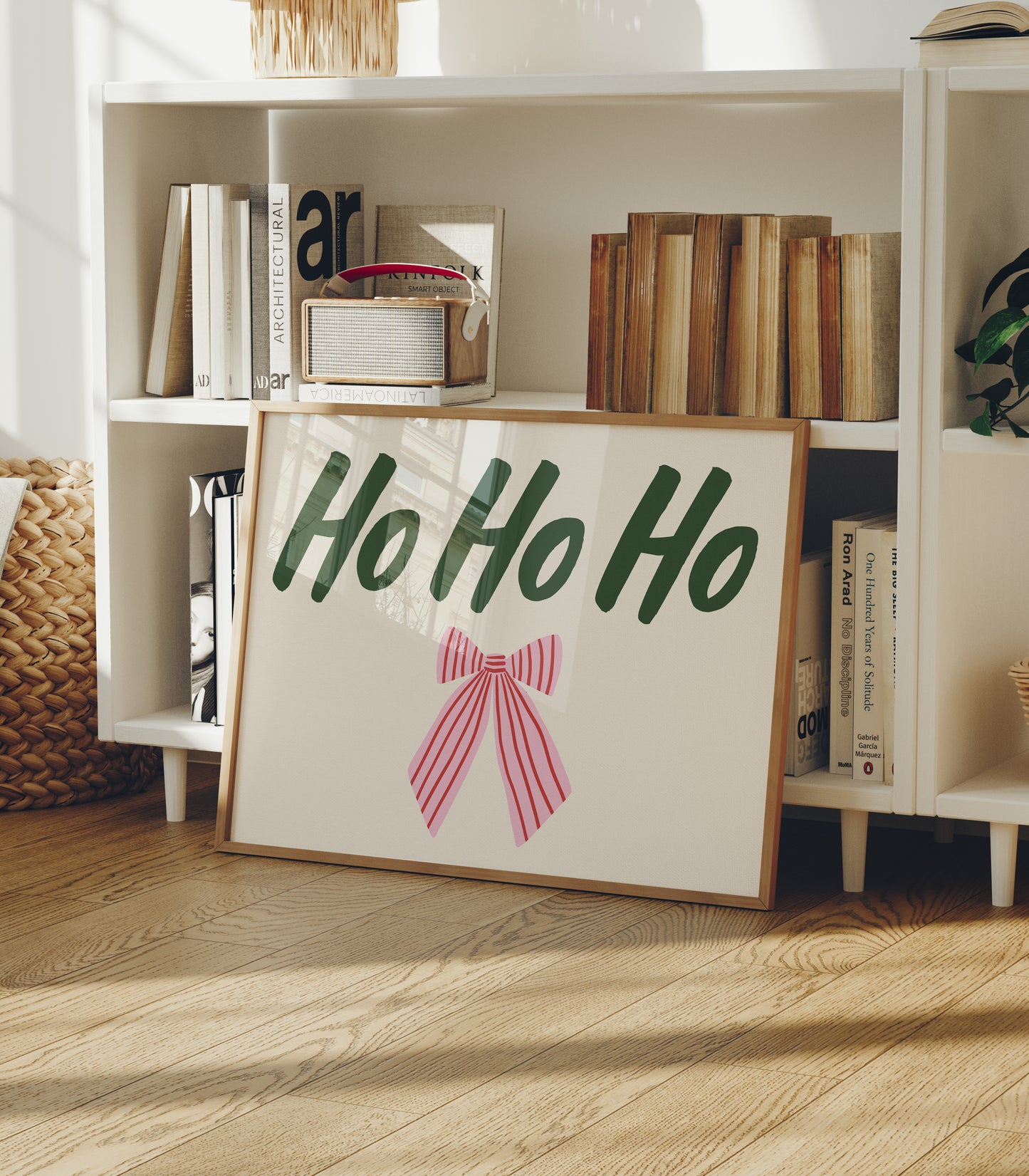 Ho Ho Ho Christmas Bow Art - Digital Print