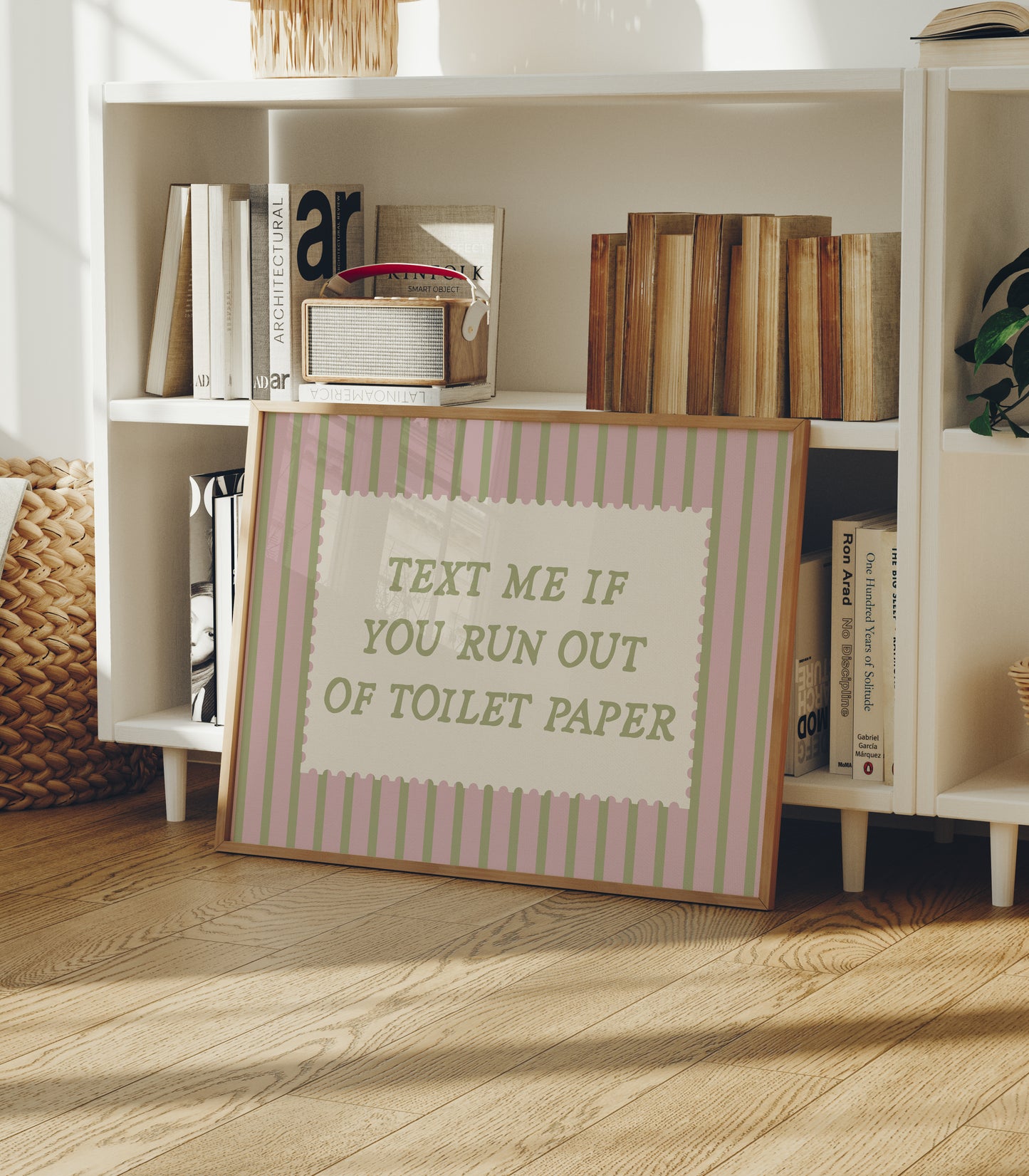 Text Me If You Run Out Of Toilet Paper Striped Print - Digital Print