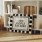 Cool People Eat Here Black & White Checkered Print -  Digital Print ( Horizontal )