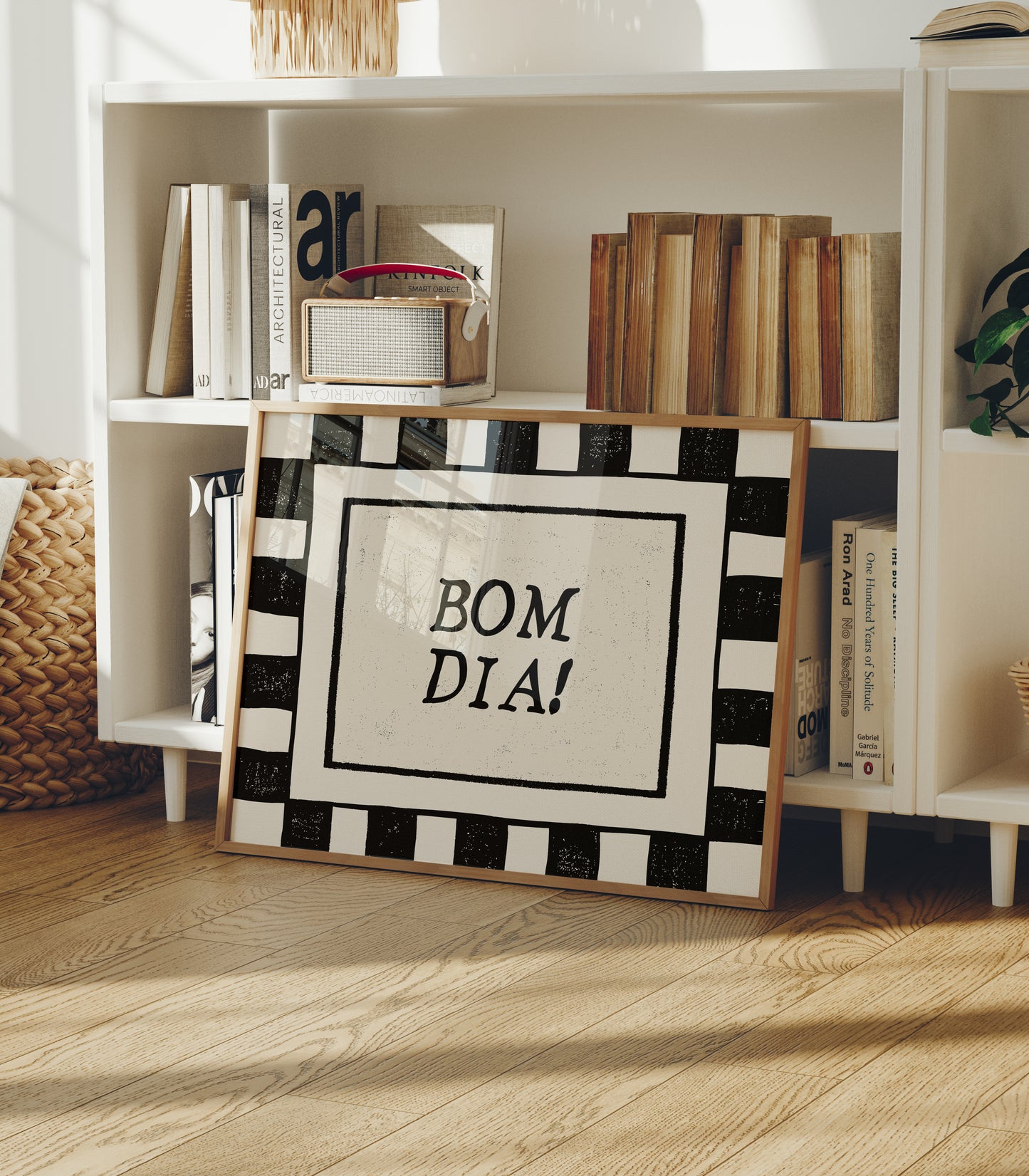 Bom Dia Checkered Art - Digital Print ( Horizontal )